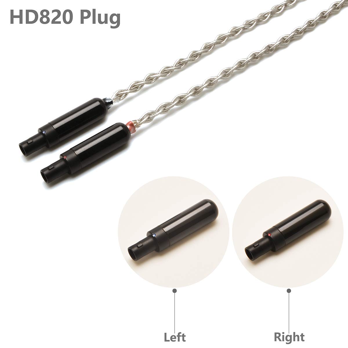 GUCraftsman 6N Single Crystal Silver Upgrade Headphones Cable 4Pin XLR/2.5mm/4.4mm Balance Headphone Upgrade Cable for SENNHEISER HD800 HD800s HD820…