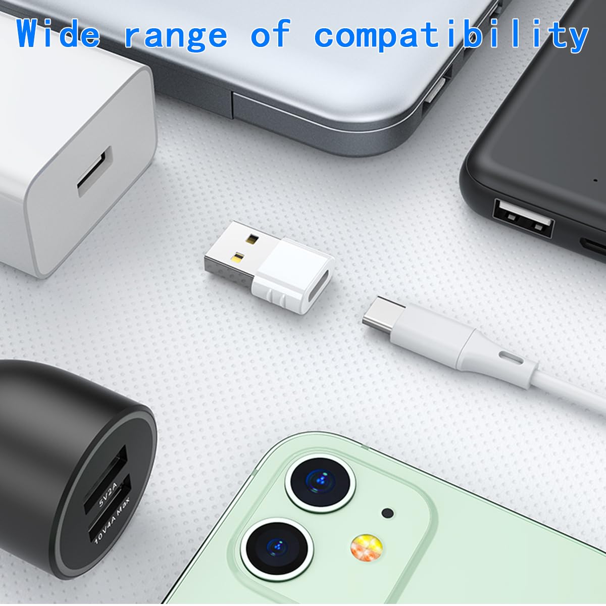 ZJKJHJY USB C Female to USB Male Adapter 8-Pack Type C to USB A Converter(White)