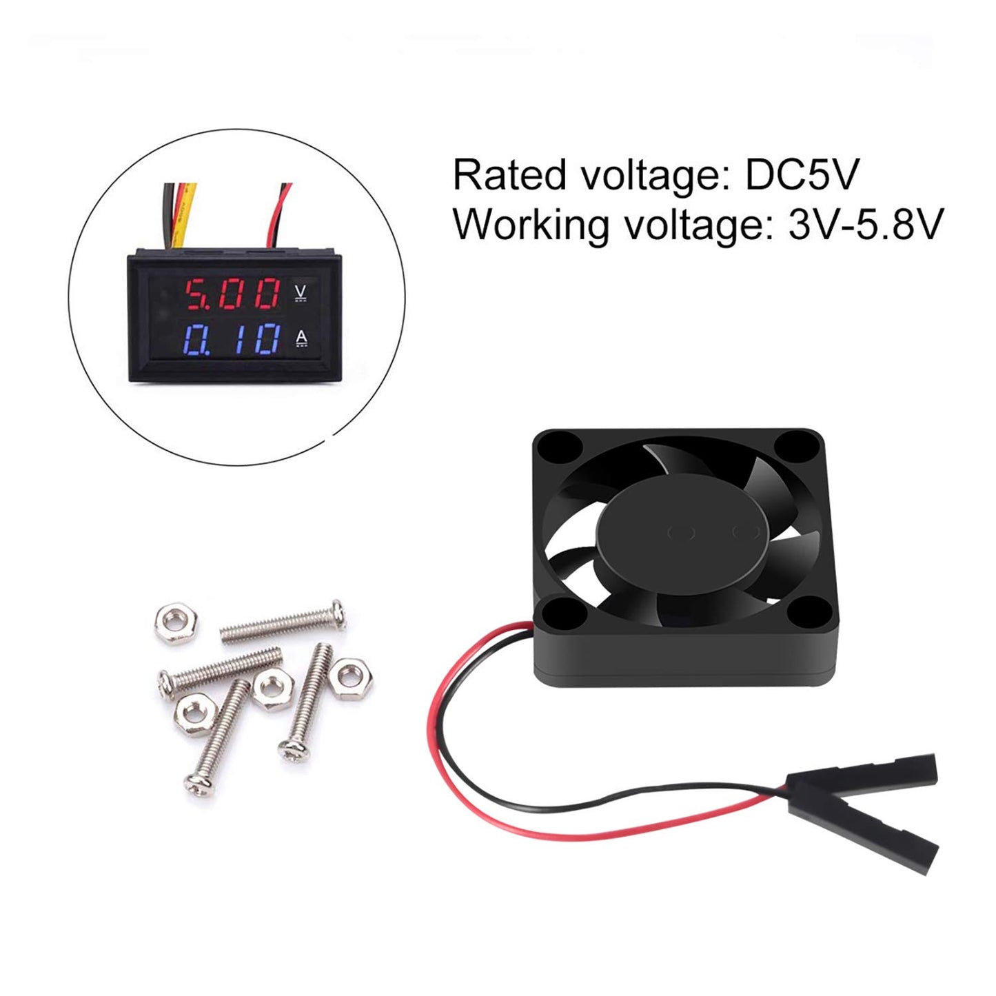 Aokin for Raspberry Pi Cooling Fan DC 5V/3.3V Brushless CPU Cooling Fan with Screws for Raspberry Pi 4 B, 3 B+, 3 B, 2 B, 1 B+, RetroFlag NESPI Case