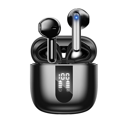 JBES Bluetooth Earbuds Wireless Headphones, 60H Deep Bass Ear Buds with 4 Noise Cancelling Microphone, IP5 Waterproof Earphones for iPhone Android…