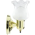 Sunlite 04530 4.5-Inch Tulip Shaped Wall Mount Light Fixture, Polished Brass Finish, 60W A19 Max Bulb, Medium E26 Base, 120 Volts, Built-in Switch