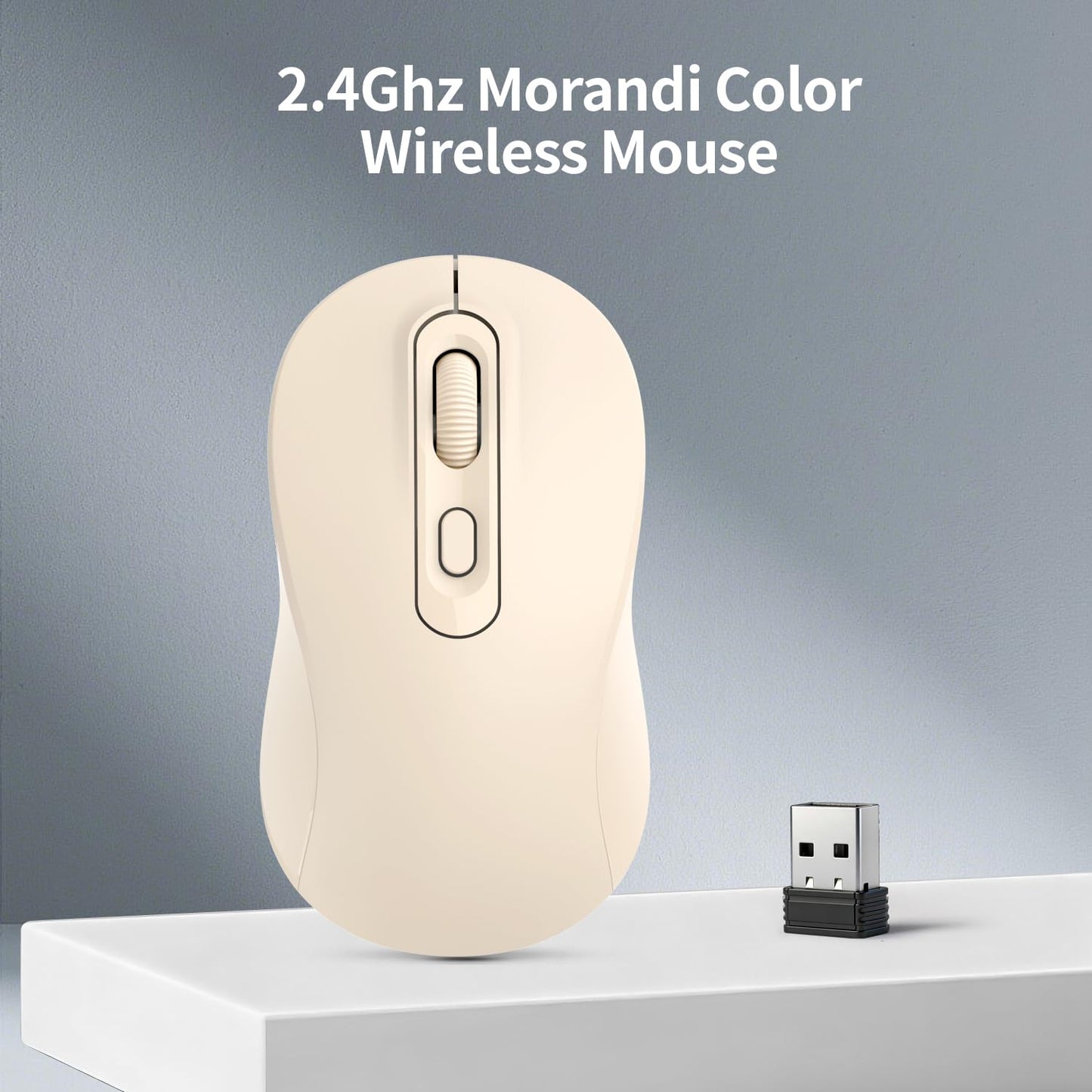 TvvTvvT Wireless Mouse, 2026 New Model, Silent Click Ergonomic Design, Portable, 4 Buttons, Adjustable DPI (800/1200/1600), for Laptop/PC/Office