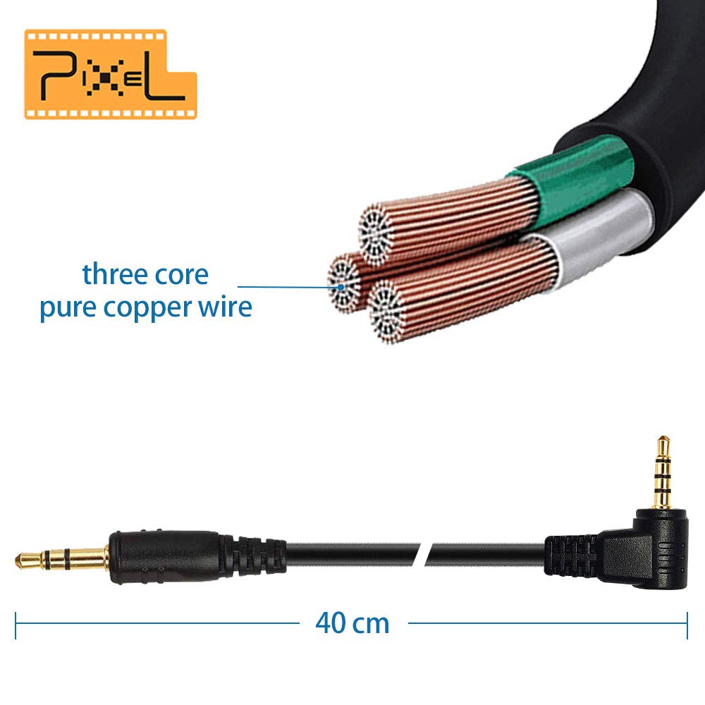PIXEL TW-283 Remote Release Cable - 3.5mm-E3 Camera Shutter Remote for Canon R6, XT, XTi, XS, XSi, T1i, T2, T2i, T3, T3i, T4, T4i, T5, T5i, T6, T6i