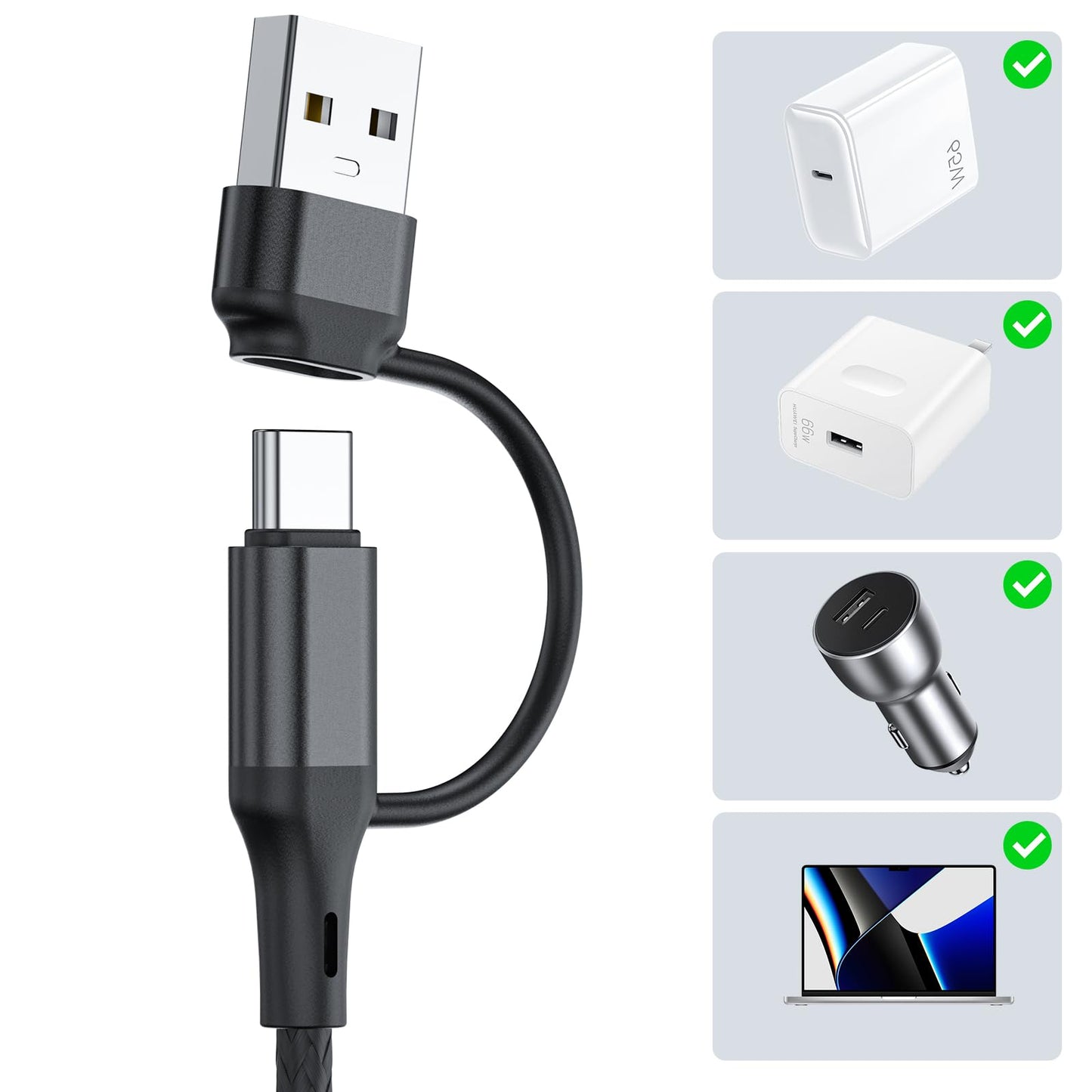 Charging Cable for Shokz Bone Conduction Headphones,USB C Adapter for Shokz, 3.3ft USB A+C Magnetic Charger Cord for Aftershokz Aeropex AS800&Shokz