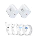 40W USB C Charger Block, 2-Pack Fast Charging Adapter with 4FT & 6FT Type C Cables(2 Each), PD 3.0 Wall Charger Plug Compatible with iPhone 17/17