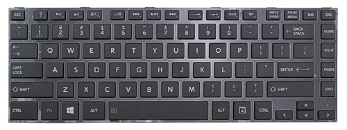 New Laptop Keyboard with Frame Replacement for Toshiba Satellite L45-A4225 L45-ASP4201WL L45-ASP4202FL, US Layout Black Color