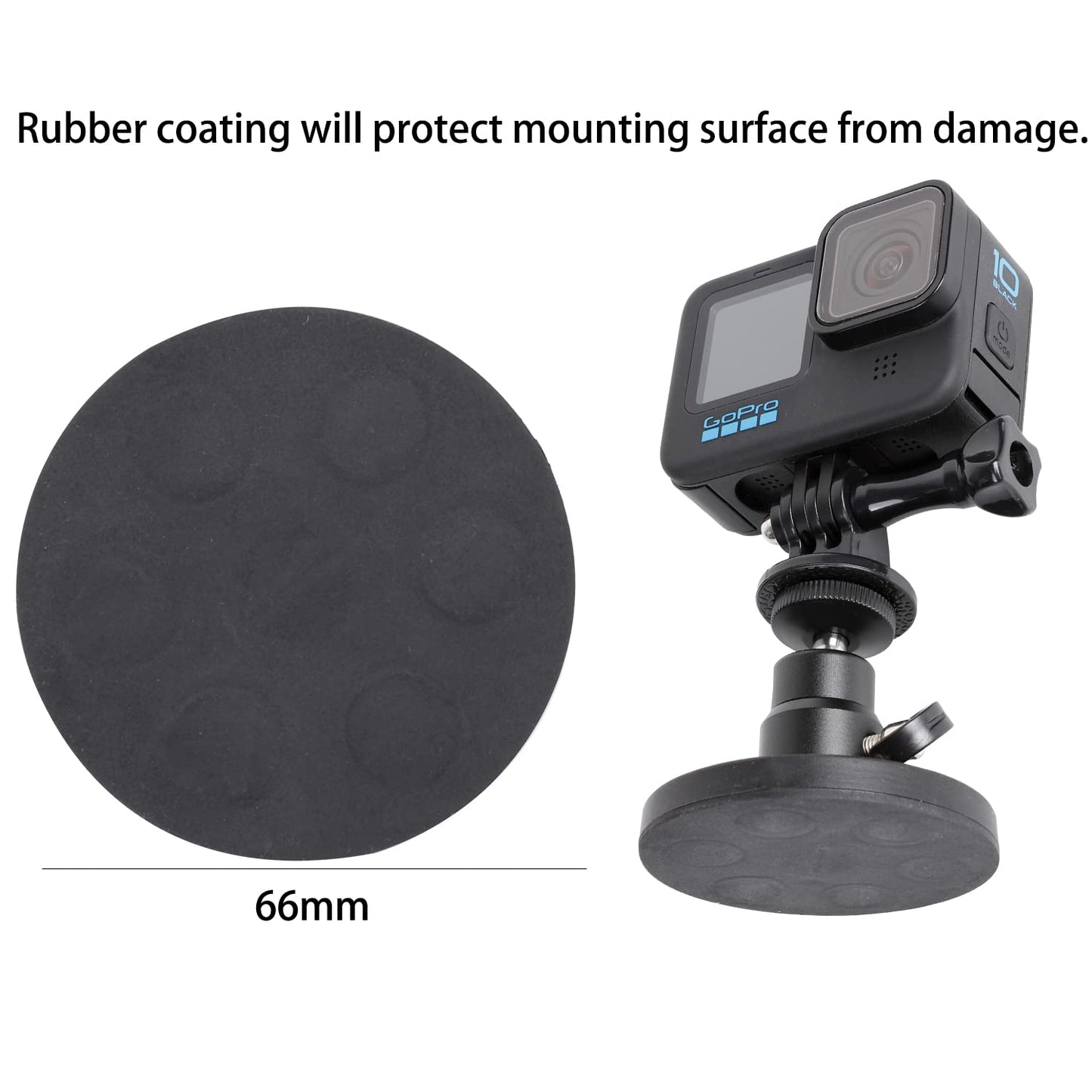 PellKing Magnet Camera Mount for GoPro Insta360 Akaso DJI Action,with Rotation Ball Head Super Strong Rubber Coating Neodymium Magnet for Car