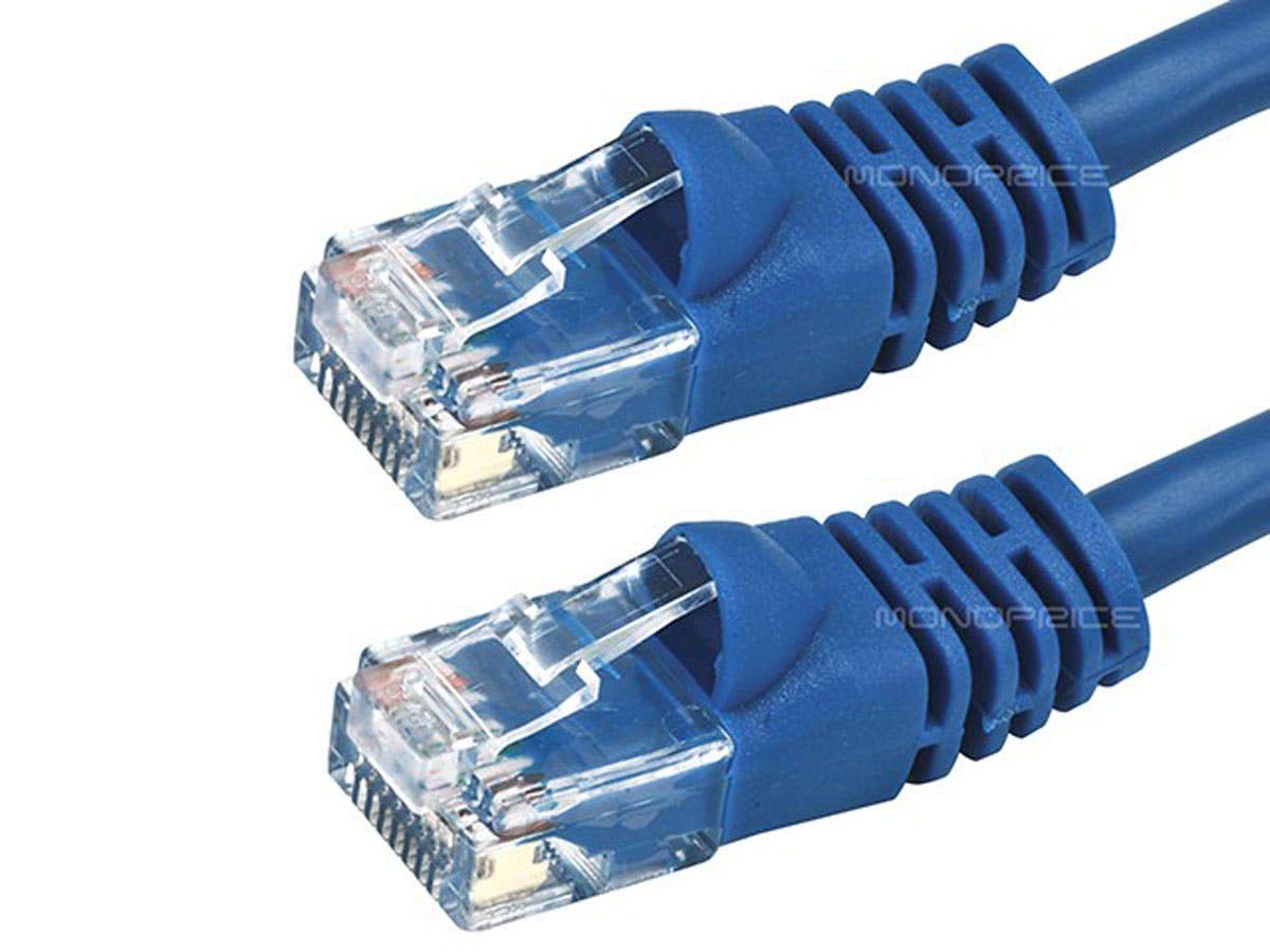 Patch Cord,Cat 6,Booted,Blue,75 ft.