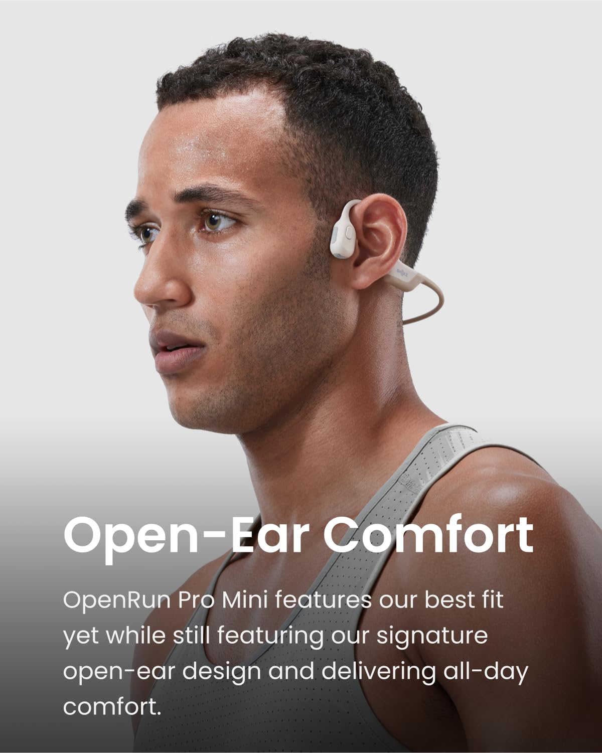 SHOKZ OpenRun Pro Mini - Premium Bone Conduction Open-Ear Bluetooth Sport Headphones - Sweat Resistant Wireless Earphones - Built-in Mic,