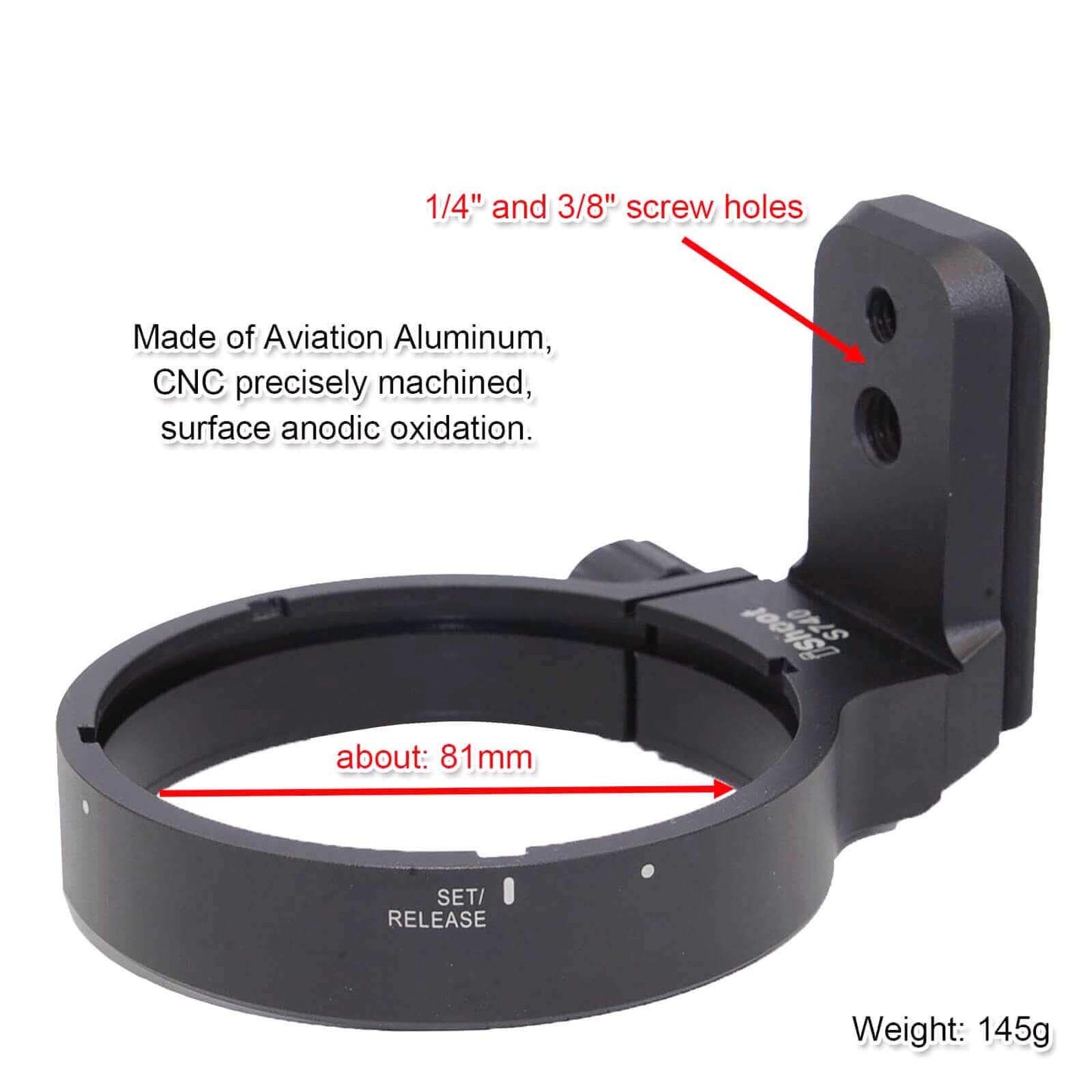 Tripod Mount Ring, Metal Lens Collar Support for Sony 70-400mm f/4-5.6 G SSM SAL70400G and Sony 70-400mm f/4-5.6 G SSM II SAL70400G2, Built-in