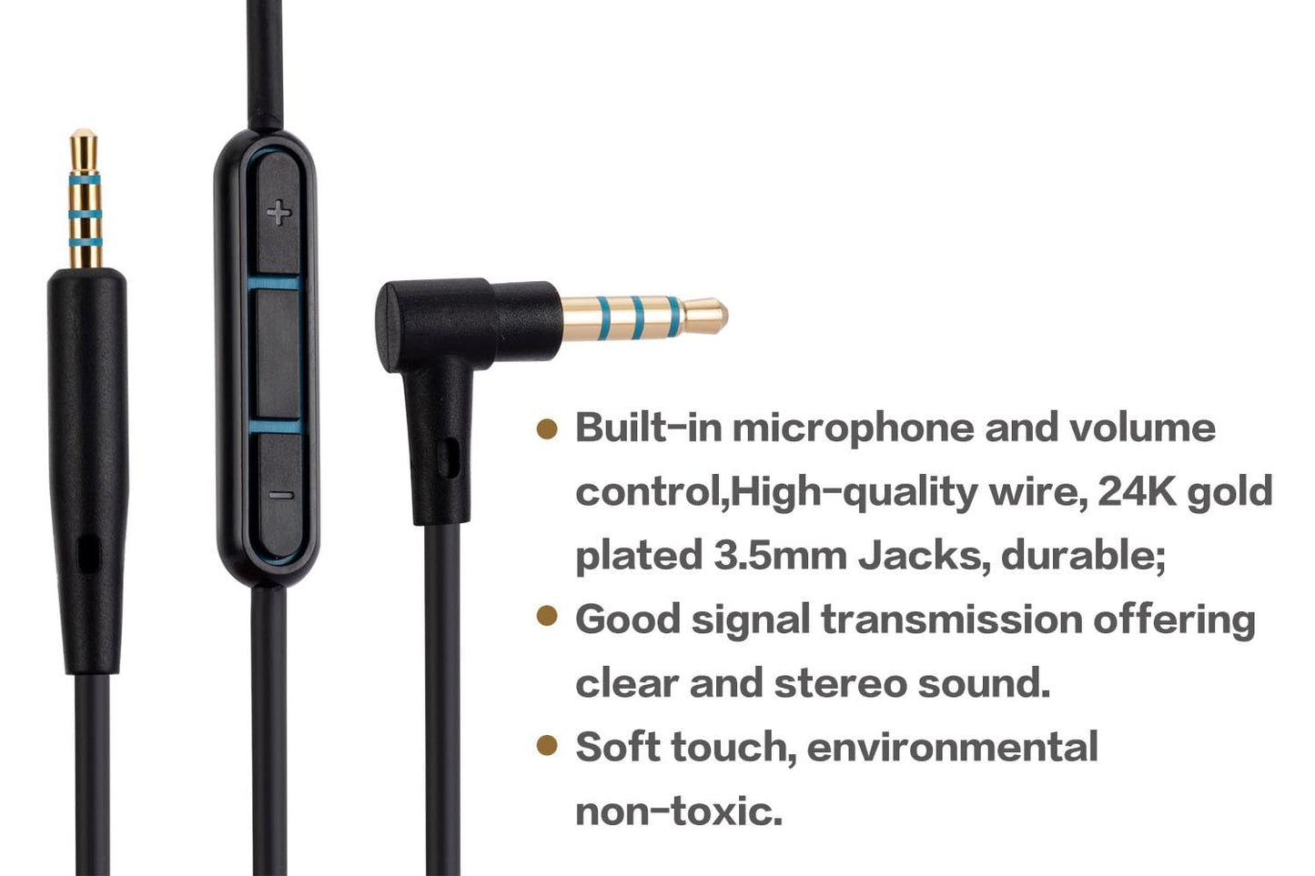 UNCLE LIGHT QC25 QC35 QC35 II QC45 OE2 OE2i Replacement Audio Cable, Compatible with Bose Headphones, 3.5mm to 2.5mm Male Stereo Jack Cord, 4.6 Ft…
