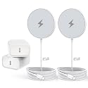 Magnetic Charger for iPhone 17,Mag-Safe Fast Wireless Charging 2Pack 15W 6Foot Magnetic Apple Charger Pad with 2Pack USB C PD Fast Charging Block