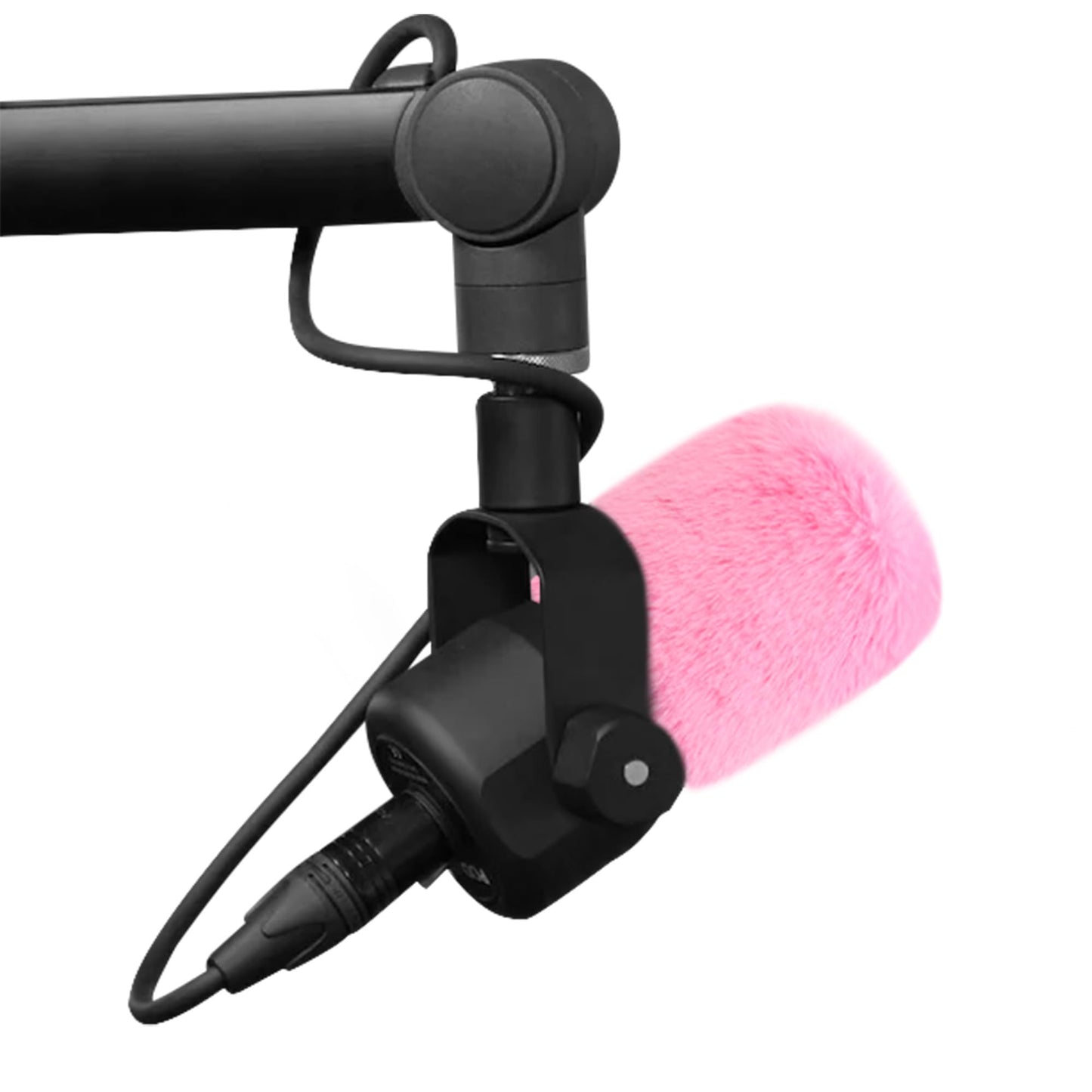 LEFXMOPHY PodMic Windscreen for Rode PodMic Microphone Replacement Pop filter, Pale Pink Furry Wind Muff Deadcat Cover
