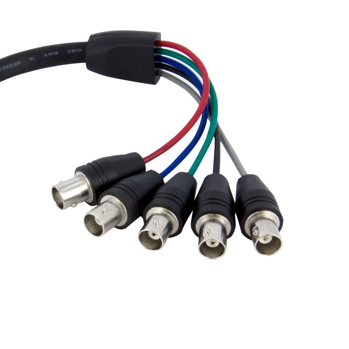 1 Ft Coax Hd15 Vga To 5 Bnc Rgbhv Monitor Cable - 1 X Hd-15 Male Vga - 5 X Bnc Female Video - 1ft - Black - Vgabncmf1