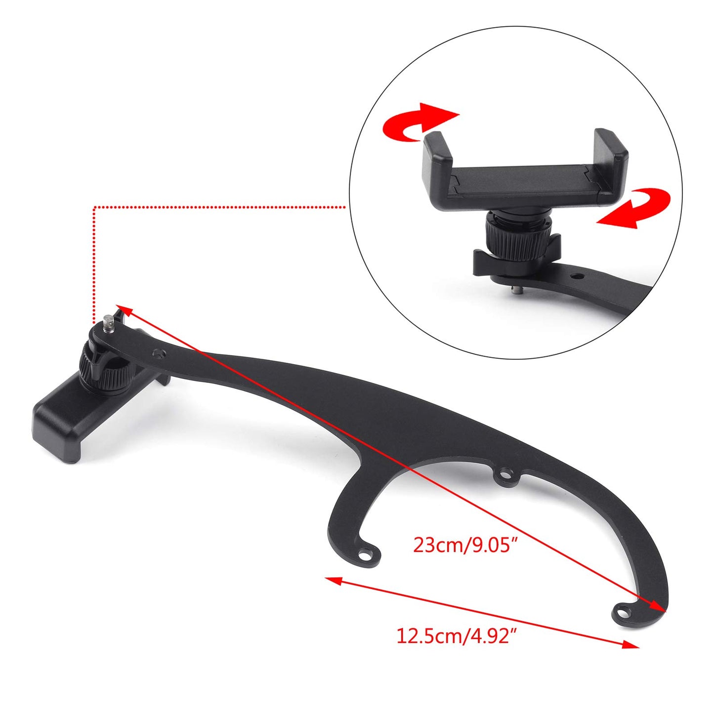 Areyourshop 360°Rotation Car Phone Mount Cradle Holder Stand for Mini Cooper R55 R56 Gray