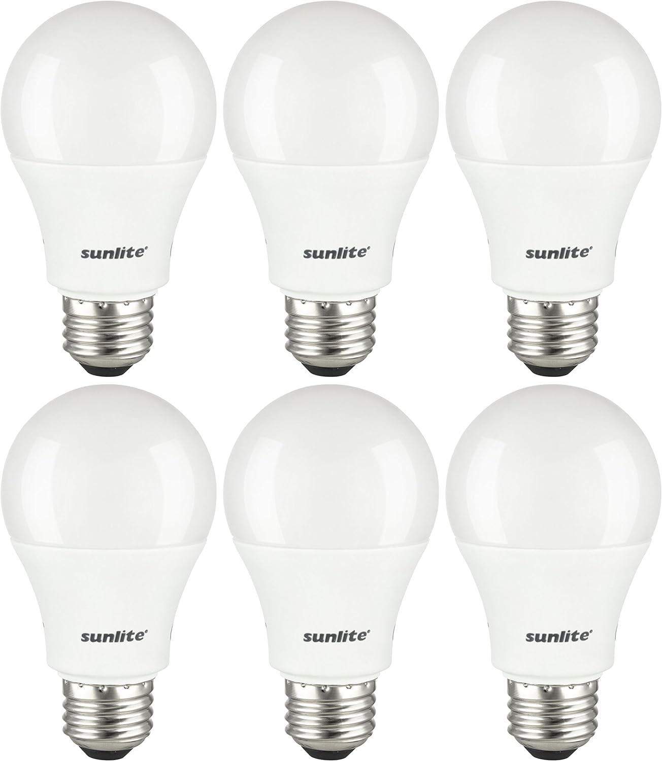 Sunlite 40369 LED A19 Household Light Bulbs, 9 Watts (60W Equivalent), 800 Lumens, Medium Base (E26), Non-Dimmable, 200 Degree Beam Angle, ETL Listed
