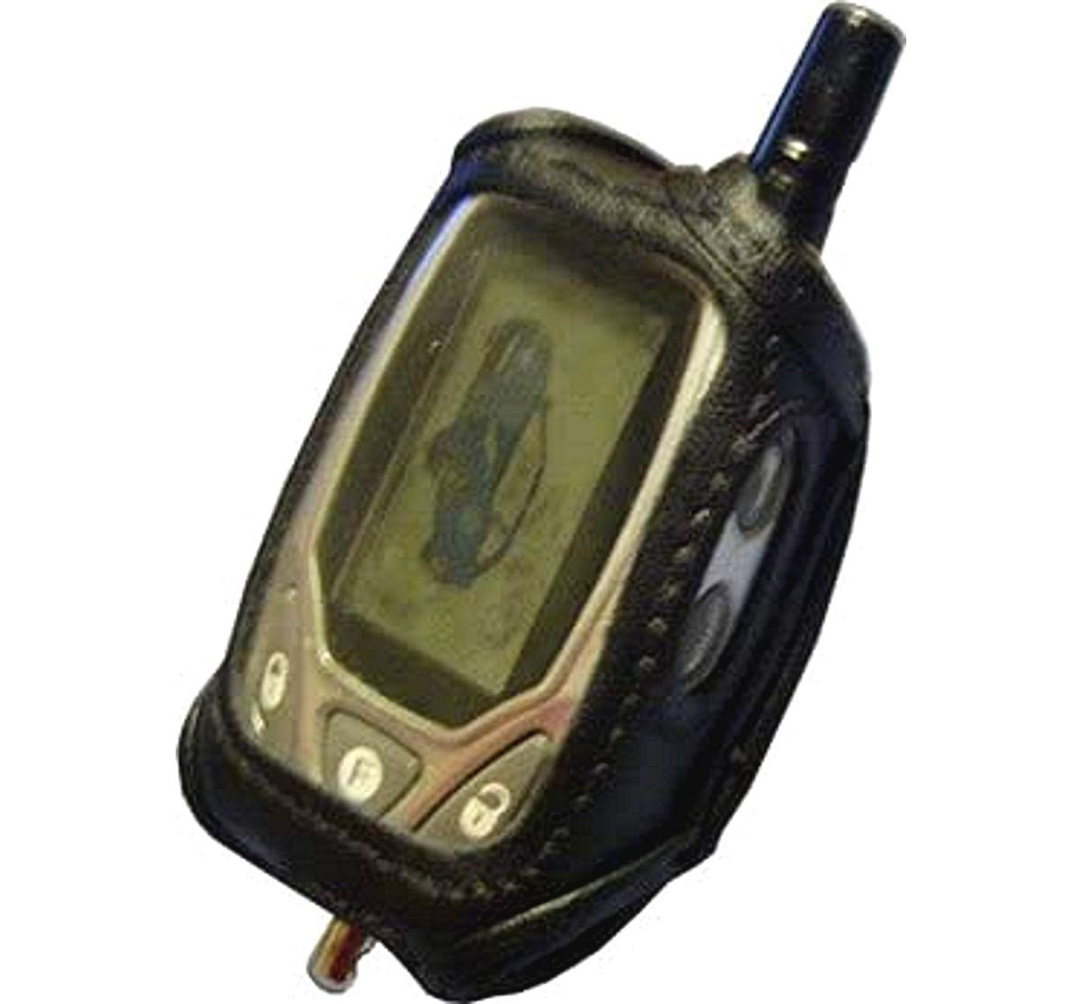 Car Alarm Remote Case Black Leather (Fits Prestige 5BCRCS, Valet 554R Ungo, Hornet, AT-4104, Blackwidow BWS-FM5, Avital 477L) #ALARMC