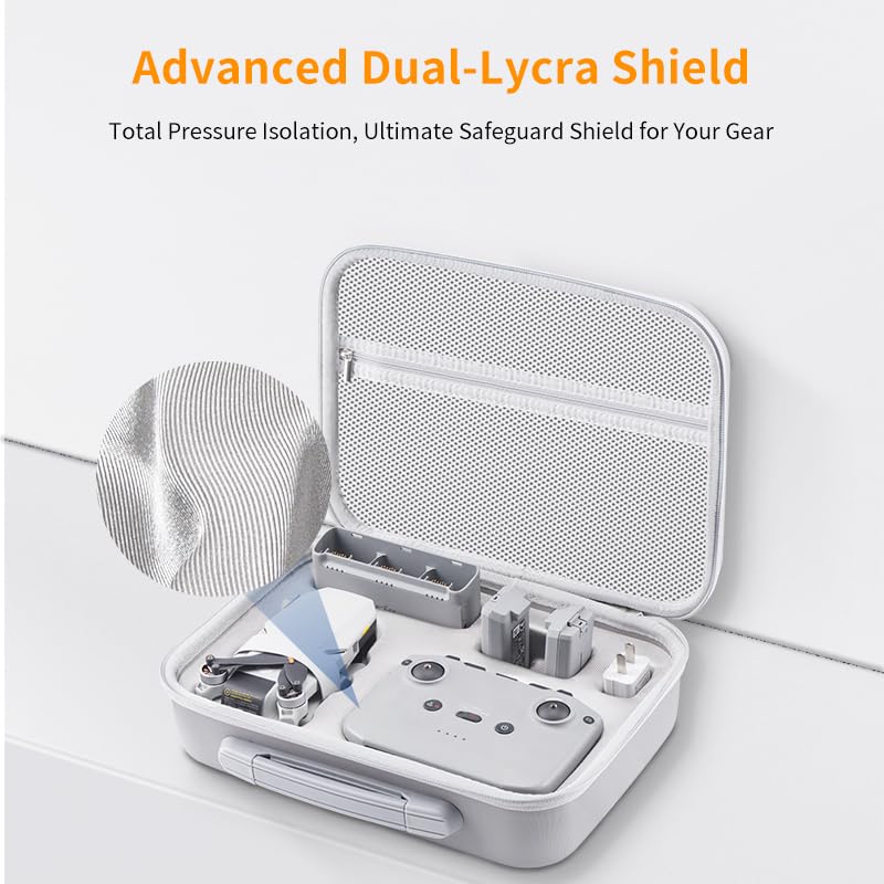 DFTIM Mini 4K/2 SE/2 Fly More Combo Carrying Case, Portable Leather PU Case with Shoulder Strap, Drone Body Hard Shell Storage Bag Compatible for DJI