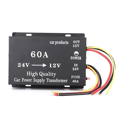 Aramox 24V to 12V DC Converter, 720W 60A Power Transformer Adapter for Car Electric System