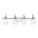 Progress Lighting P300323-009 Transitional Four Light Bath Bracket from Aiken Collection in Pewter, Nickel, Silver Finish,