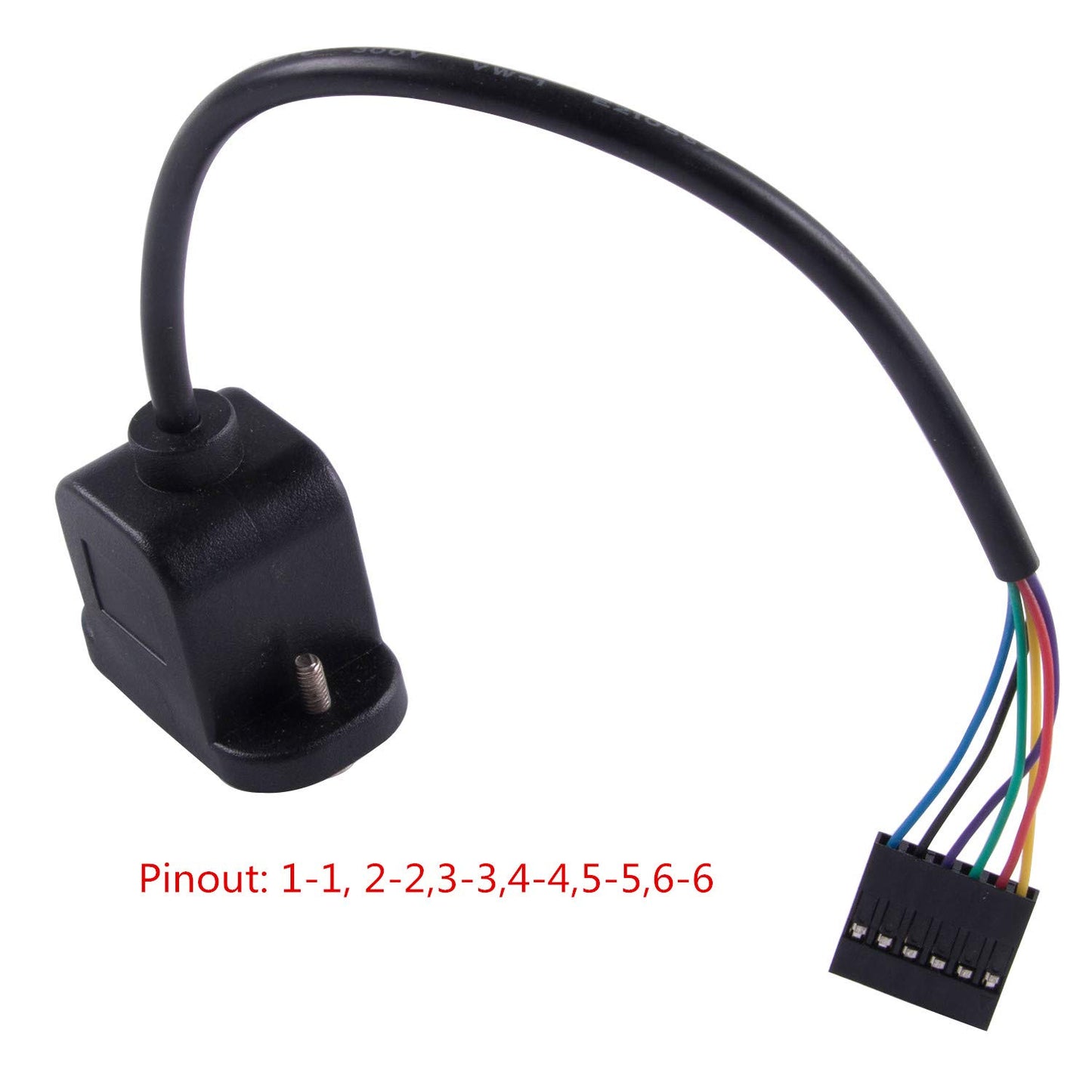 RJ12 6P6C Cable to 6 Pin 0.1" Pitch Debug Terminal Block Adapter 6 Ways Telephony Female Connector Socket Bulkhead Panel Mount Extension Cable