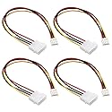 ThtRht 4 Pack Molex to Floppy Adapter 4 Pin IDE to 4P FDD Hard Drive Power Supply Cable Connector Convertor Extension Cord Wire for Old Computer