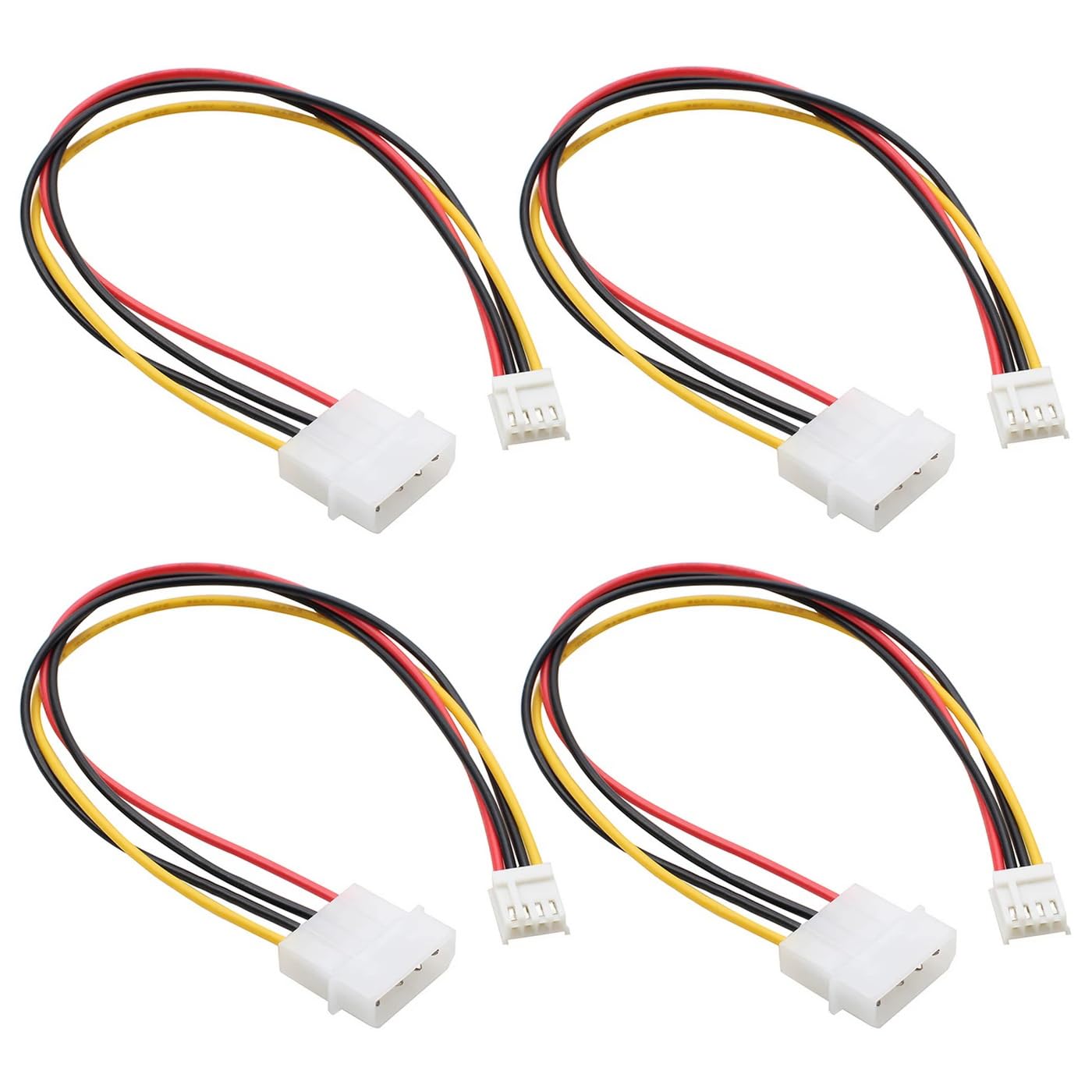 ThtRht 4 Pack Molex to Floppy Adapter 4 Pin IDE to 4P FDD Hard Drive Power Supply Cable Connector Convertor Extension Cord Wire for Old Computer