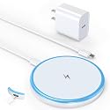 Magnetic Wireless Charger 15W with 20W Adapter & 6ft Cable - MagSafe Charger for iPhone 16/15/14/13/12 Pro/Max/Plus/Mini & AirPods 3/2/Pro - Fast