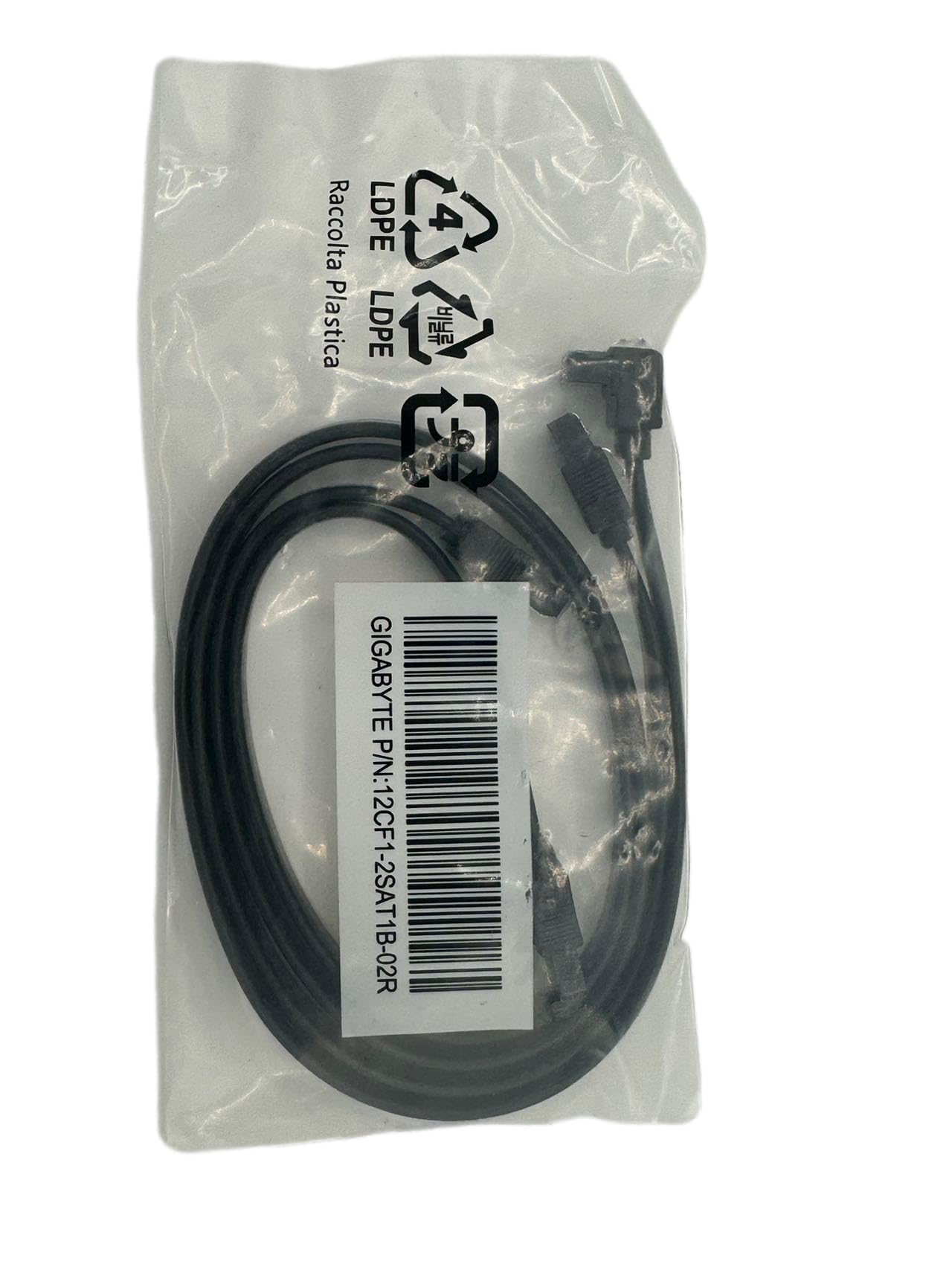 GIGABYTE SATA III Cable - 16 Inch Right Angle & Straight, Compatible for HDD & SSD (6.0 Gbps SATA III, 1 Pack)