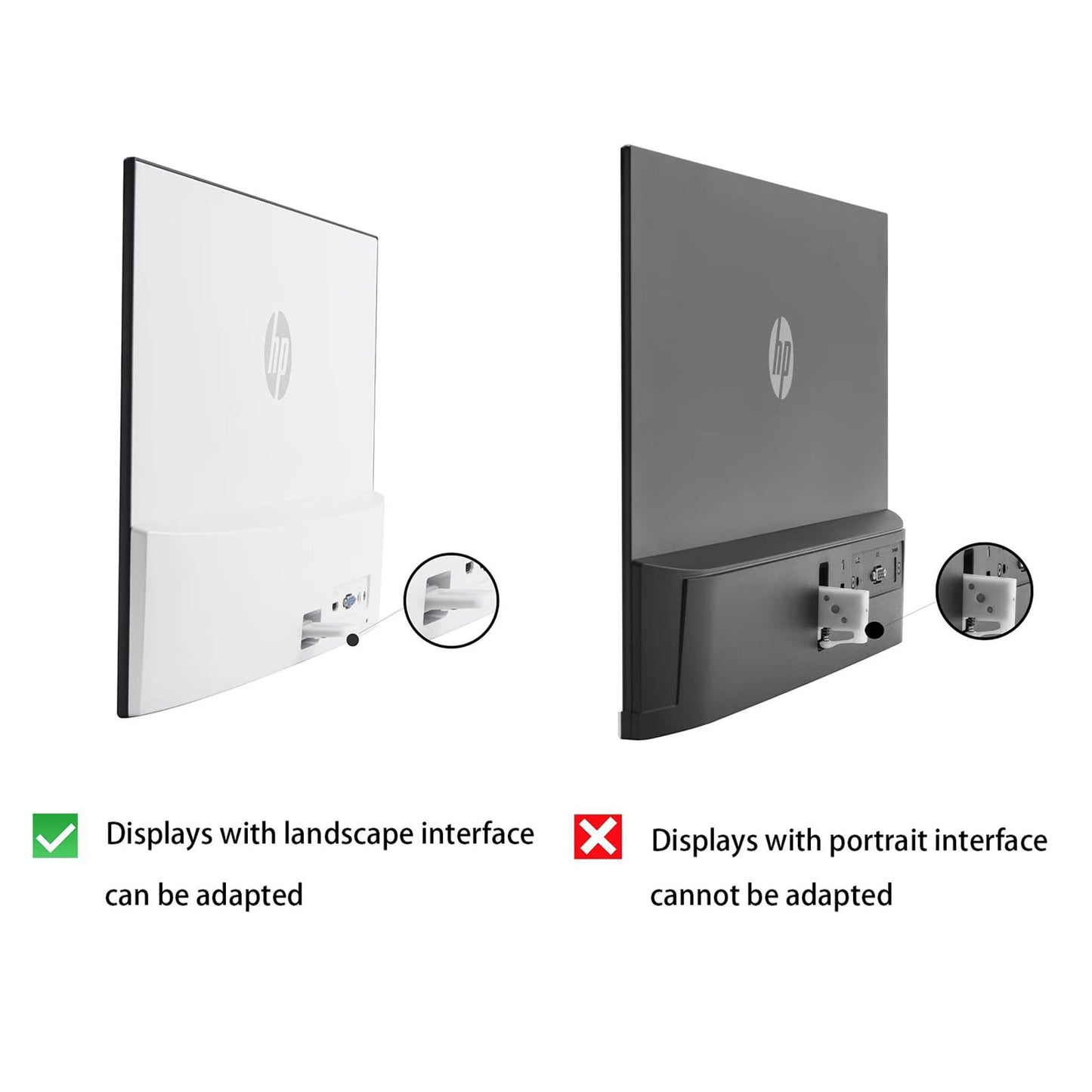 Wall Mount VESA Adapter Bracket Compatible with HP22F 22ER 22ES 22EB 22EA - 23ER 23F 23ES 23EB 23EA - 24F 24ER 24ES 24EB 24EA - 25F 25ER 25ES 25EB