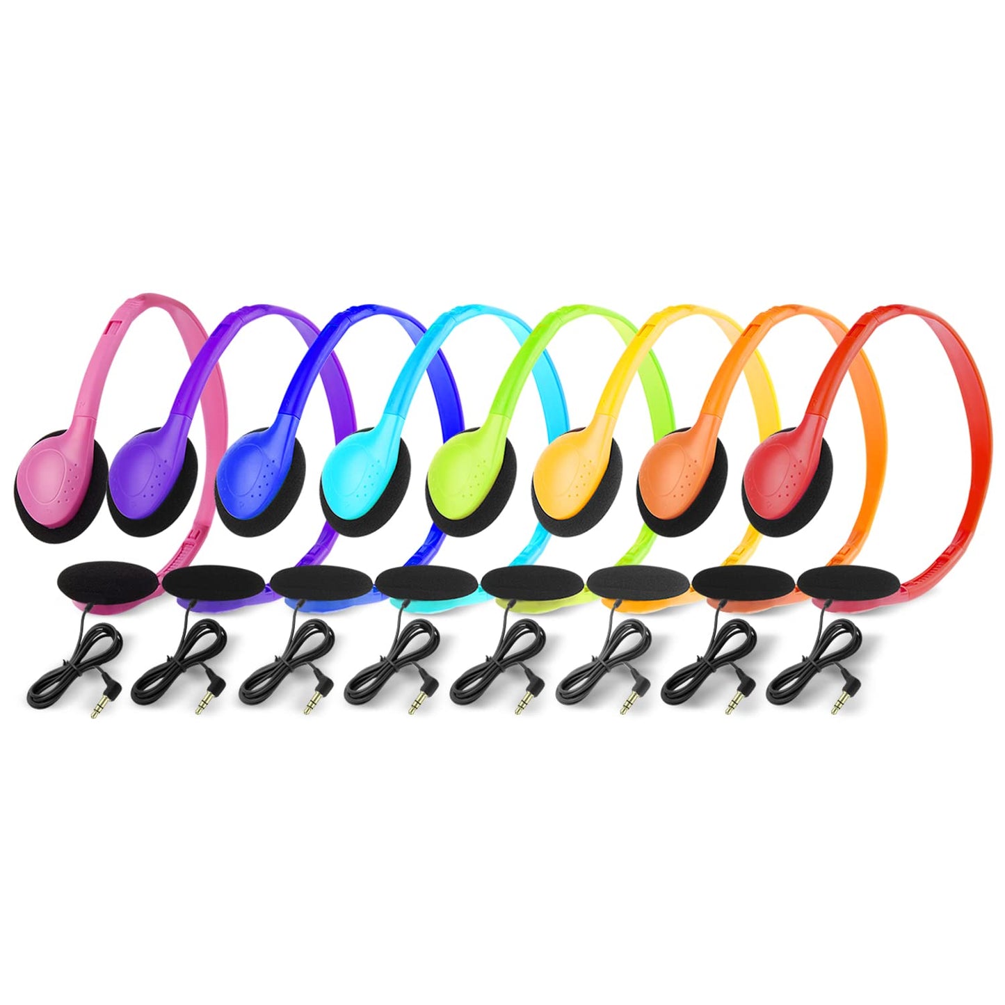 CN-Outlet 32 Pack Kids Headphones Bulk Multi Color for School Classroom Students Children Toddler Boys Girls Teen and Adult