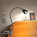 Qeeltek Amber Eye-Caring Book Light for Bed - Adjustable Clip Lamp with Zoomable Lens, Strong Clamp, and Flexible Neck, Ideal for Reading, Studying