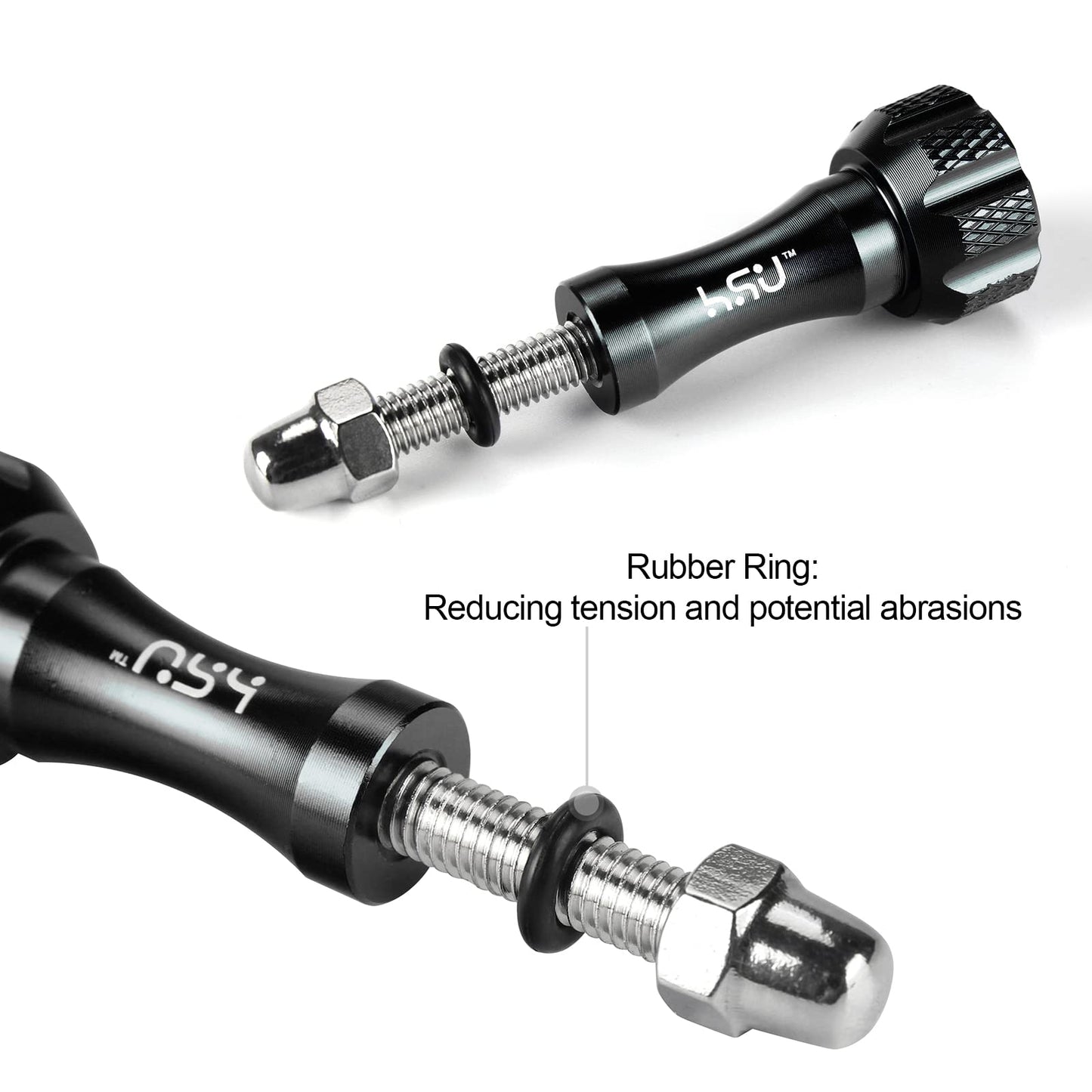 HSU Aluminum Thumbscrew Set + Wrench for Gopro Hero 13, 12, 11, 10, 9, 8, 7, 6, 5, 4, 3, AKASO Campark and Other Action Cameras (Black,3Pcs)
