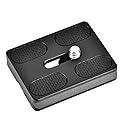 Aluminum Alloy Quick Release Plate with 1/4inch Screw Mount for Arca Benro Monopod Tripod Ball Head SLR Camera, Black(PU50)