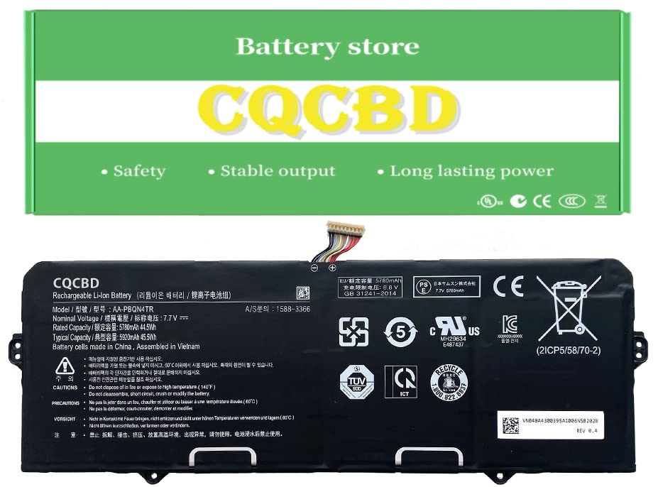 CQCBD AA-PBQN4TR AA-PBLN4MT BA43-00395A Laptop Battery for Samsung Galaxy Chromebook 2 XE530QDA XE530QDA-KA1US XE530QDA-KA2US XE530QDA-KB1US