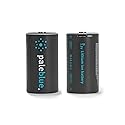 Paleblue 2-Pack USB Rechargeable D Lithium Batteries, Recharge over 1000 Times, 7400 mAh