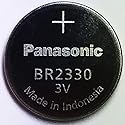 Panasonic BR2330 Battery, Lithium, 3v, 255mah, Coin cell