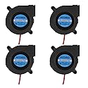 AEDIKO 4pcs 3D Printer Blower Fan 5015 DC 12V Brushless Cooling Fan Oil Bearing 50x50x15mm Fan with 2 Pin Terminal
