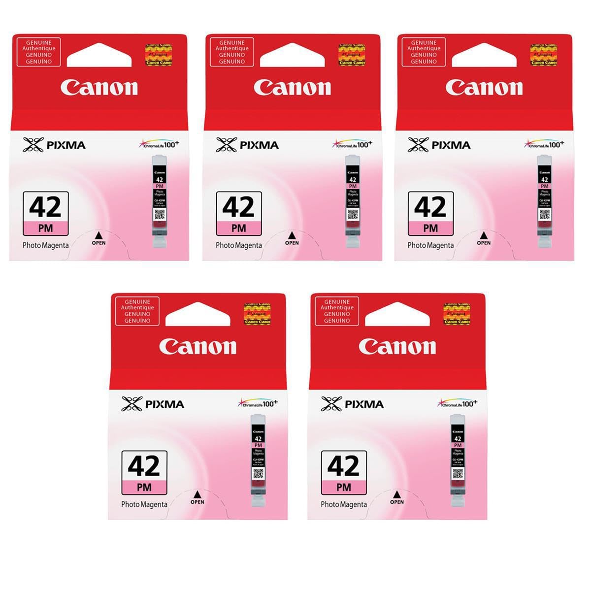 Canon CLI-42 Photo Magenta Ink Cartridge for Pixma PRO-100 Inkjet Photo Printer, 5-Pack