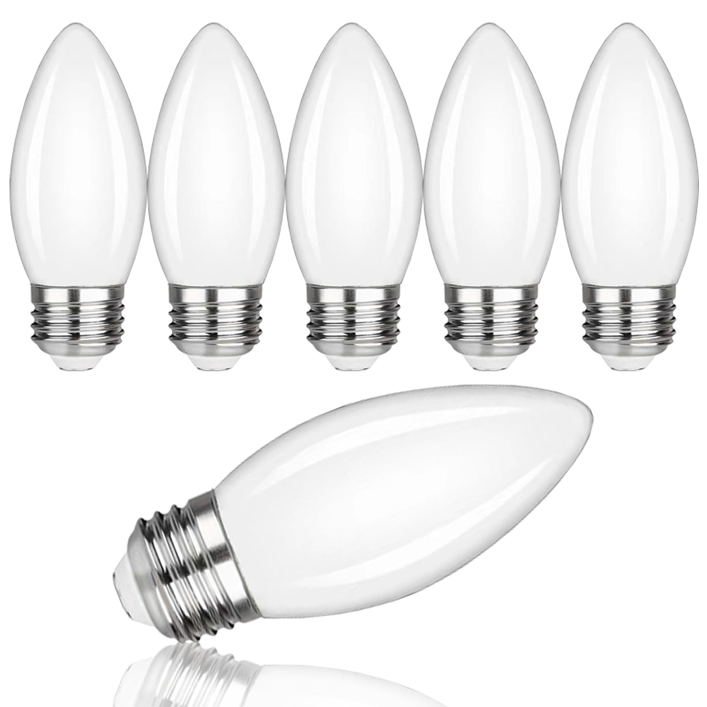 FUTIME 6Pack B11 LED Candelabra Bulbs, 5W Equal 40 watt Edison Light Bulbs