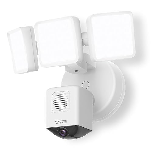 WYZE Floodlight Camera Pro, 3000-Lumen LEDs, 180° Wide View, 2K HD Outdoor Security Camera, Motion Detection, 105dB Siren, Cloud & Local Storage