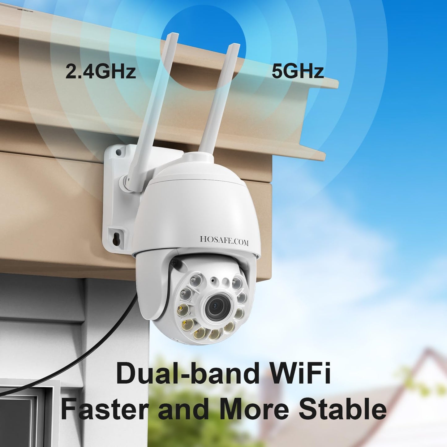 Plug-in Cameras for Home Security 4MP HD, Hosafe WiFi Security Cameras Wireless Outdoor, Outdoor Camera Wireless, Motion Detection, Pan Tilt Auto