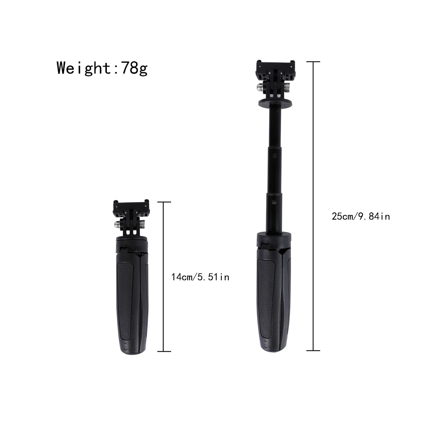 10" Osmo Pocket 3 Quick Release Selfie Stick Tripod Mount, Lightweight Aluminum Alloy Vlog Handle Grip for DJI Osmo Pocket 3, Compact Stabilizer