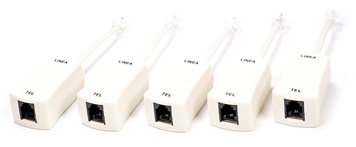 THE CIMPLE CO 2 Wire, 1 Line DSL Filter - for Removing Noise and Other Problems from DSL Related Phone Lines - 5 Pack