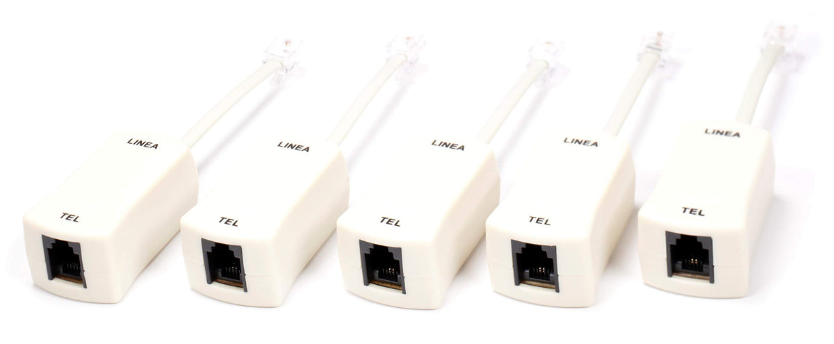 THE CIMPLE CO 2 Wire, 1 Line DSL Filter - for Removing Noise and Other Problems from DSL Related Phone Lines - 5 Pack