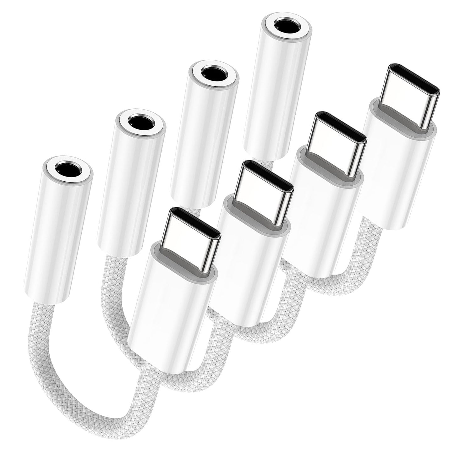 Fidioto 4 Pack USB-C to 3.5 mm Jack Adapter, Aux to USB C Adapter for Headphones Cable Compatible with iPhone 17/16 Pro Max/16 Pro/16/Samsung Galaxy