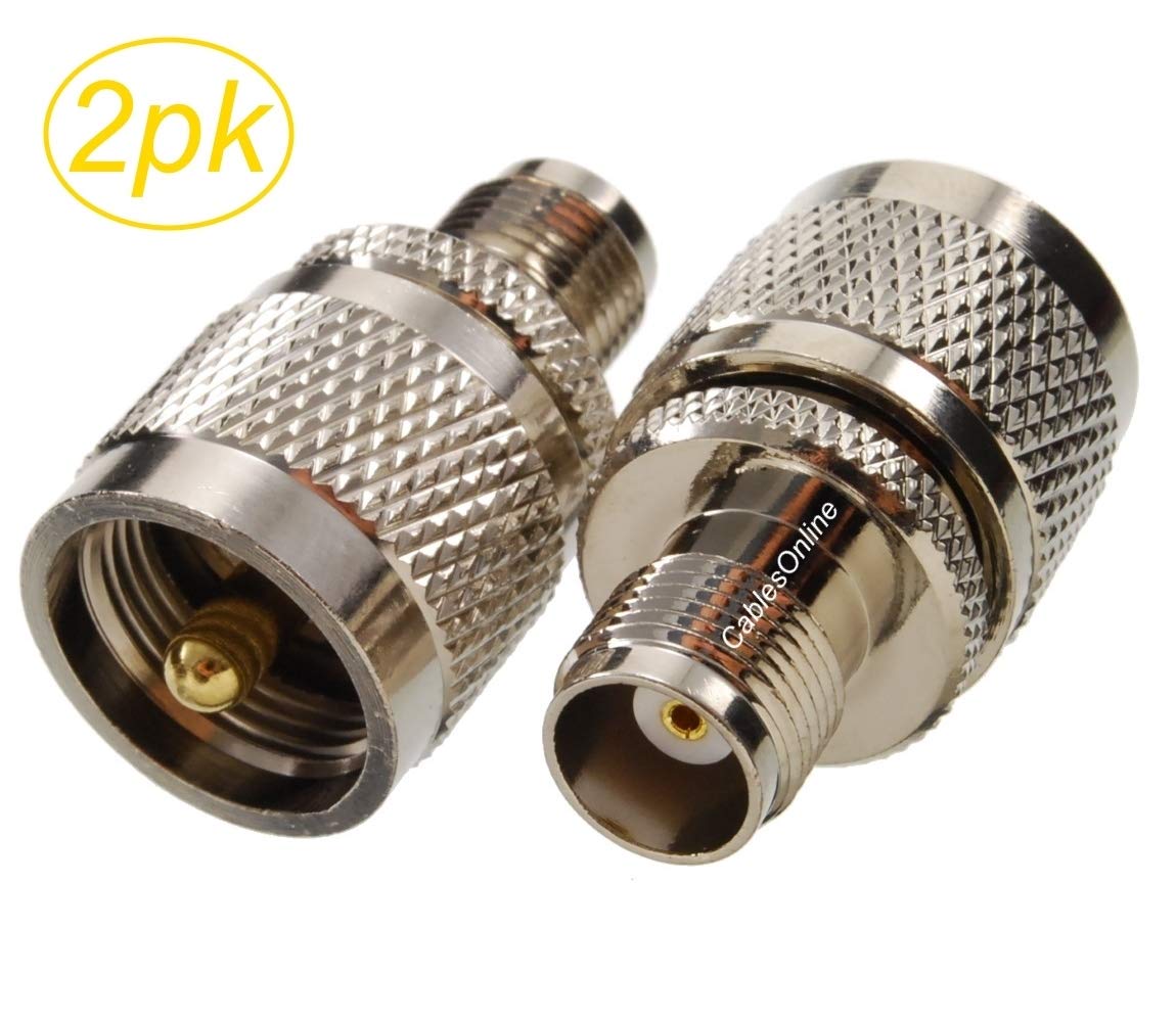 Atlantic ComputerTech, Inc. CablesOnline, TNC Female to UHF PL259 Male 50-ohm RF Coaxial Adapter (2-Pack)