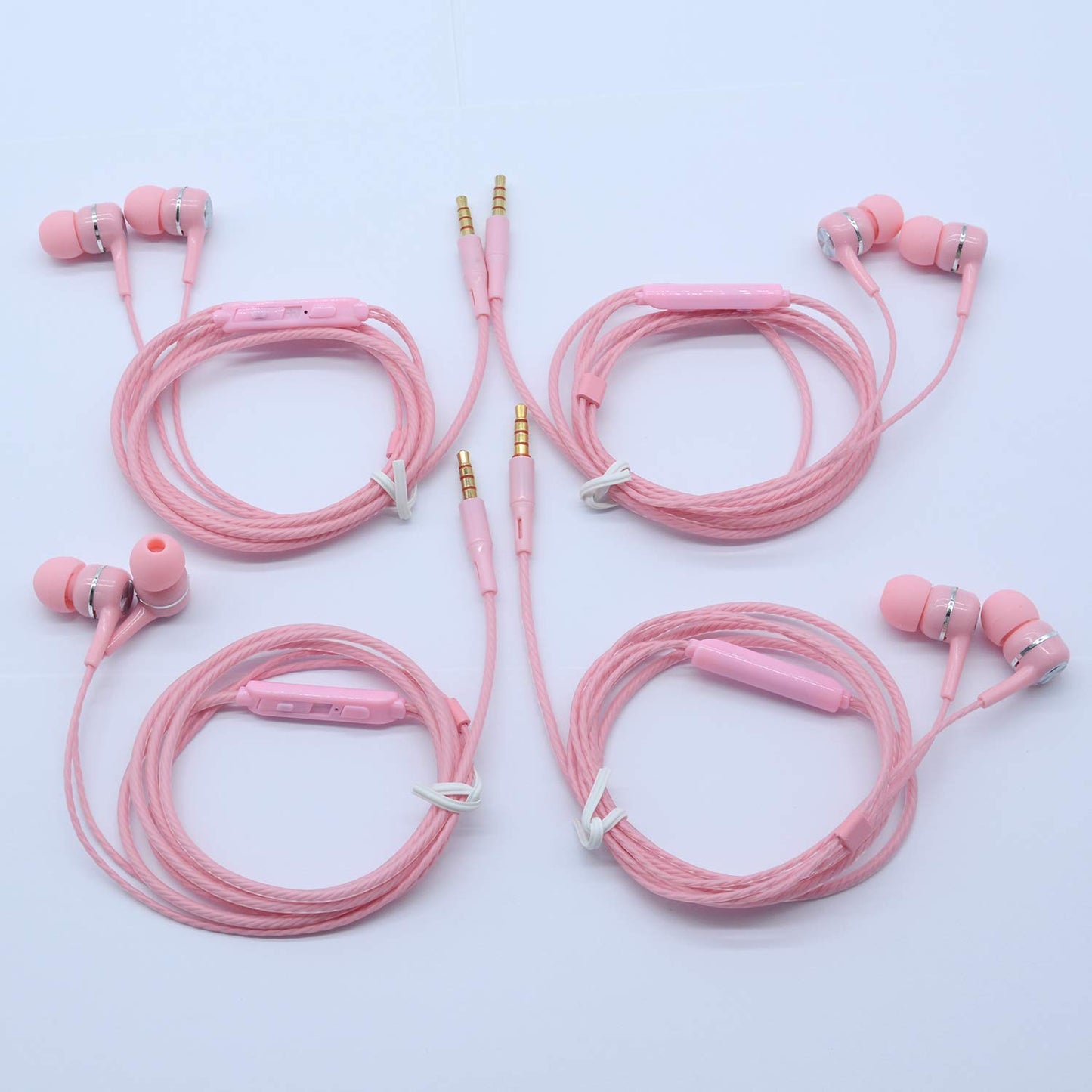YNR 4 Pairs Wired Earbuds with Microphone & Volume Control, in Ear Earphones, Noise Islating High Definition, for 3.5mm Jack iPhone iPad iPod Samsung