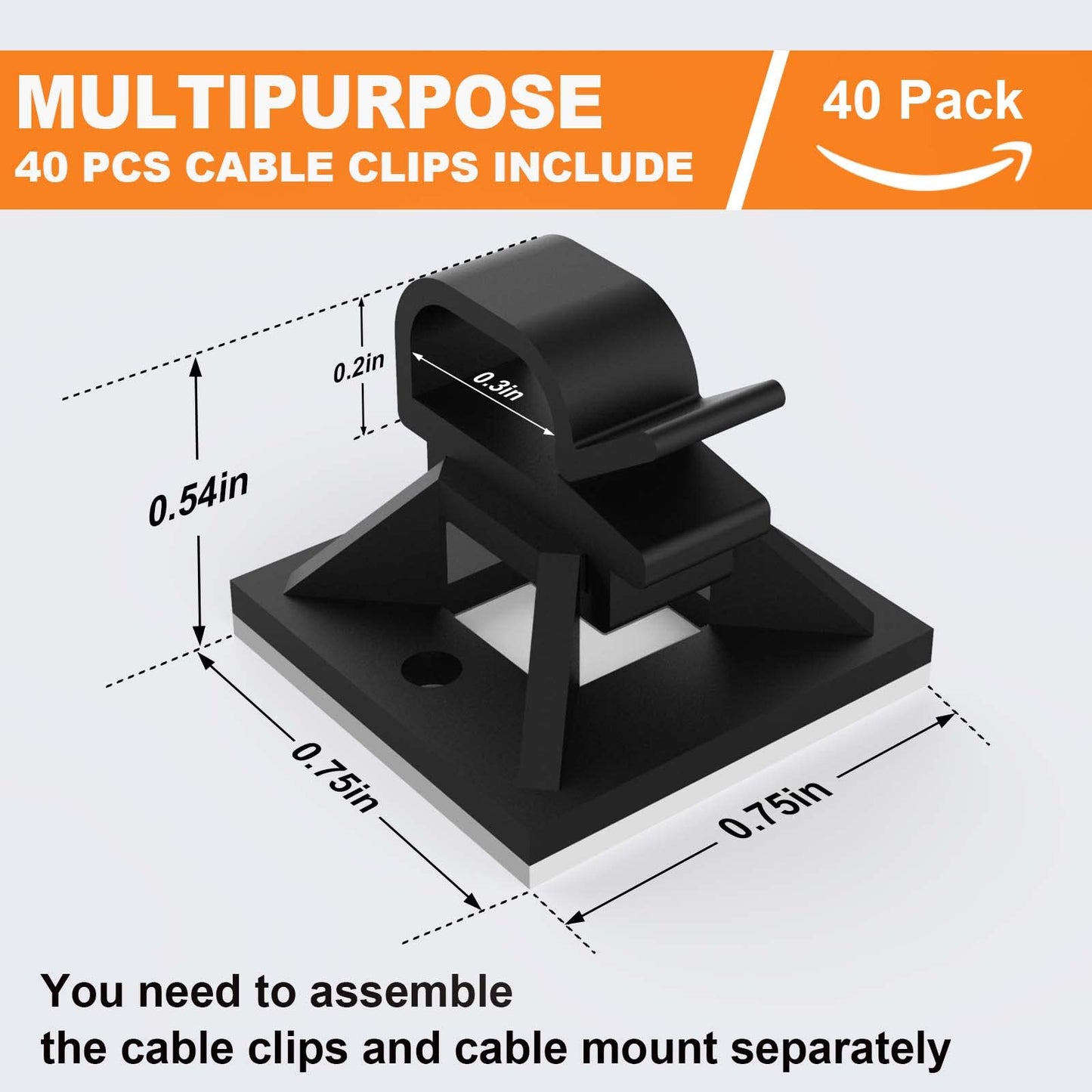140 Pack 3/4" Zip Tie Adhesive Mounts Self Adhesive Cable Base Holders with Multi-Purpose Tie wire clips with screw hole,Anchor stick on wire