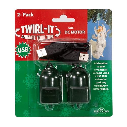 Kurt S. Adler USB 2 Pack Twirl-Its with DC Motor